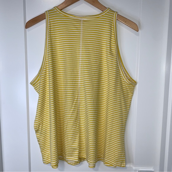 Style & Co Tank Top Yellow White Striped 2X - Picture 2 of 9
